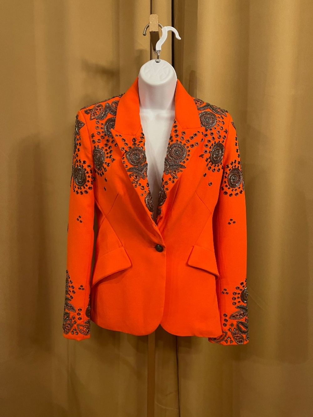 NEW! L'agence Orange Beaded Blazer Size 2 - Picture 11 of 16
